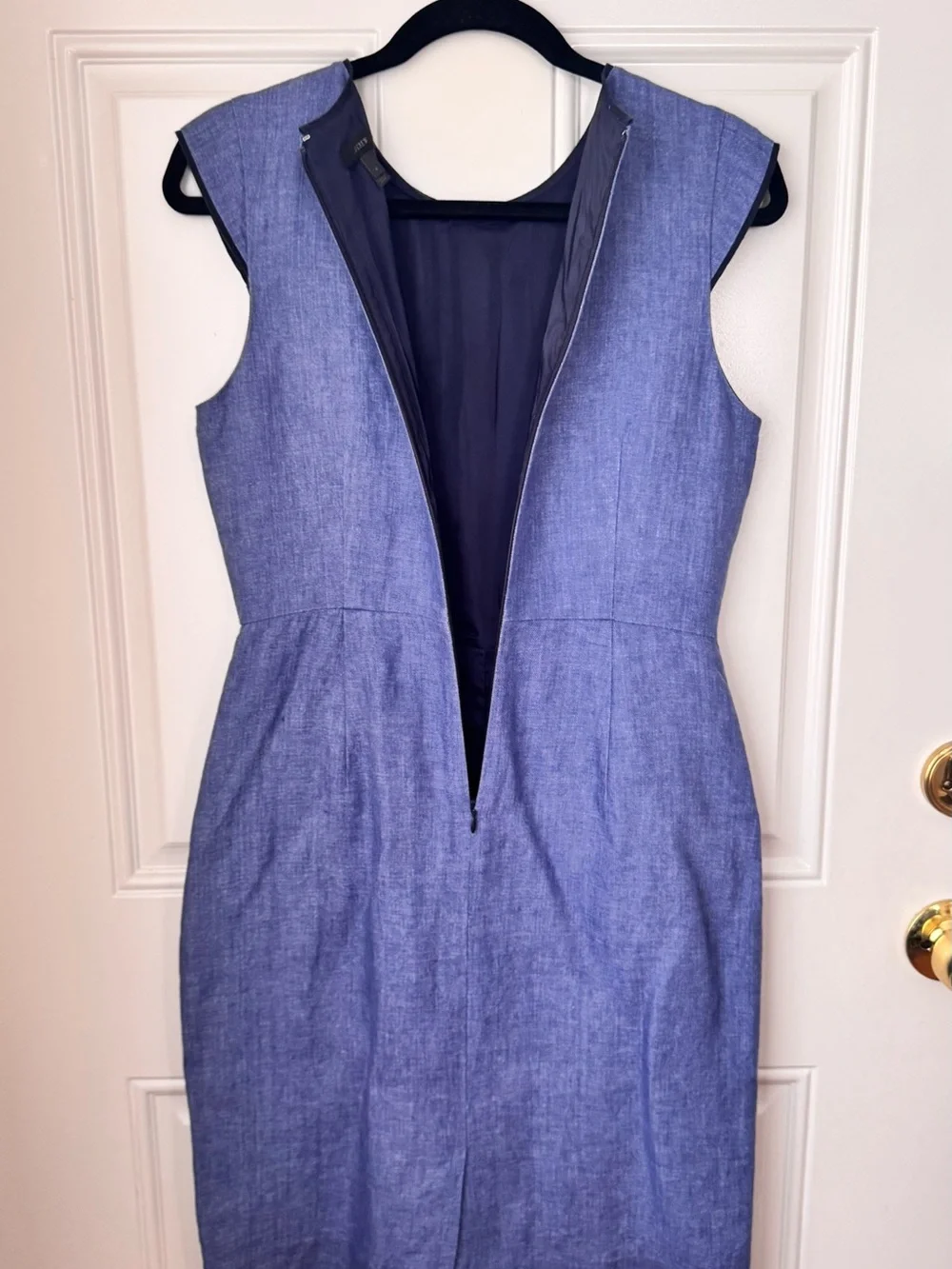 J. Crew Patch Pocket Sheath Dress in Tipped Linen